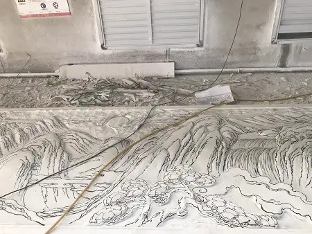 广东四川白山水浮雕